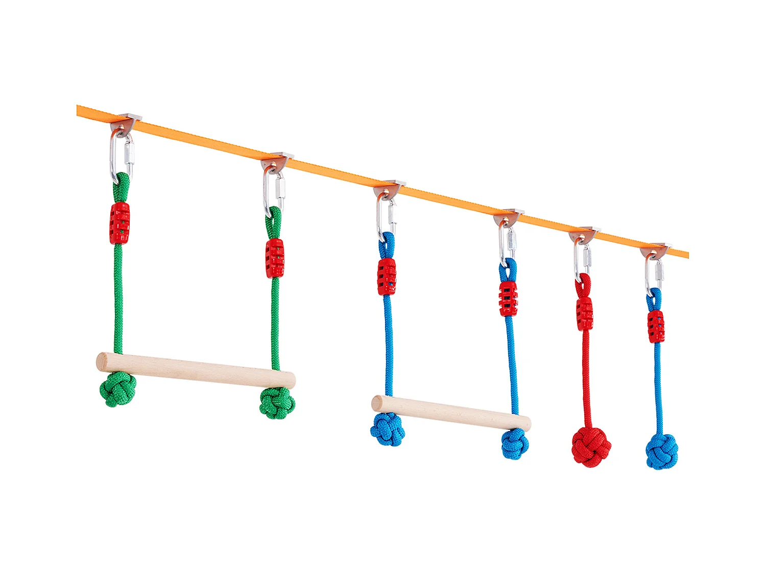 Parcours d’Obstacles  Ninja Warrior SucceBuy, 5 x165 cm pour Enfants, 12 Obstacles, Slackline Extérieur