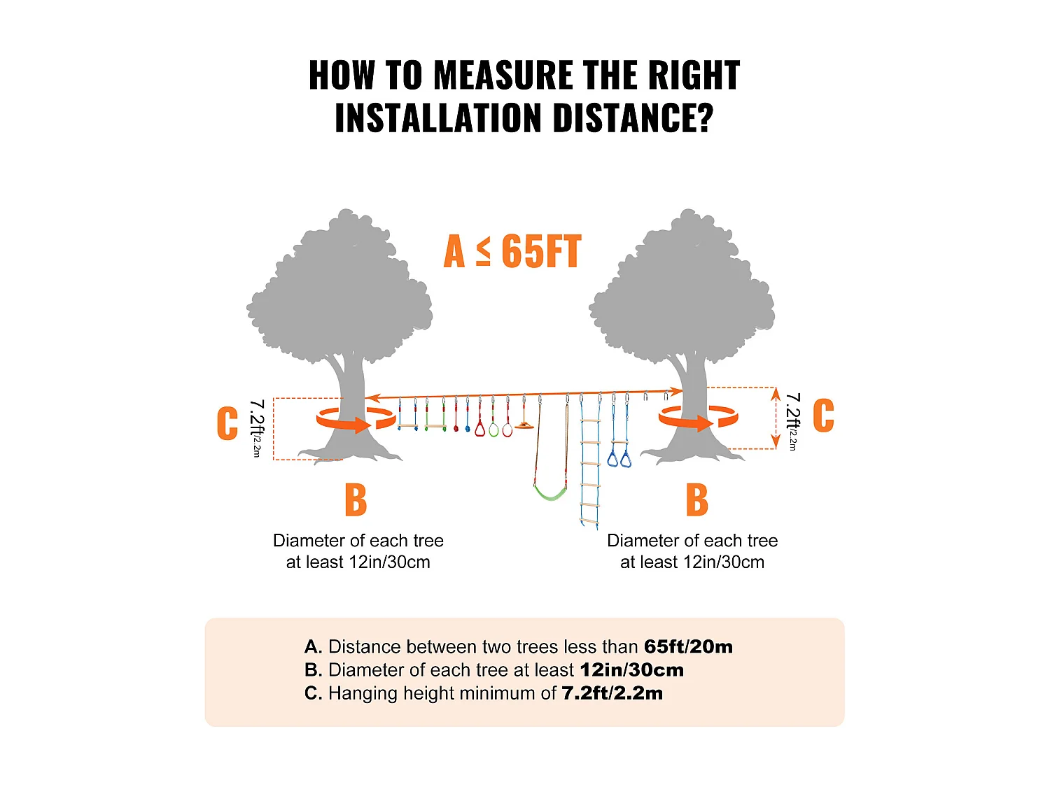 Parcours d’Obstacles  Ninja Warrior SucceBuy, 5 x165 cm pour Enfants, 12 Obstacles, Slackline Extérieur