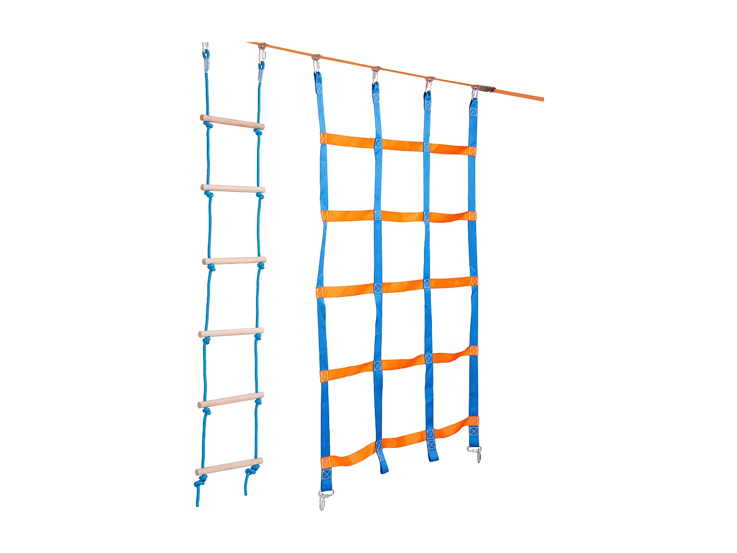 Parcours d’Obstacles  Ninja Warrior SucceBuy, 5 x165 cm pour Enfants, 12 Obstacles, Slackline Extérieur