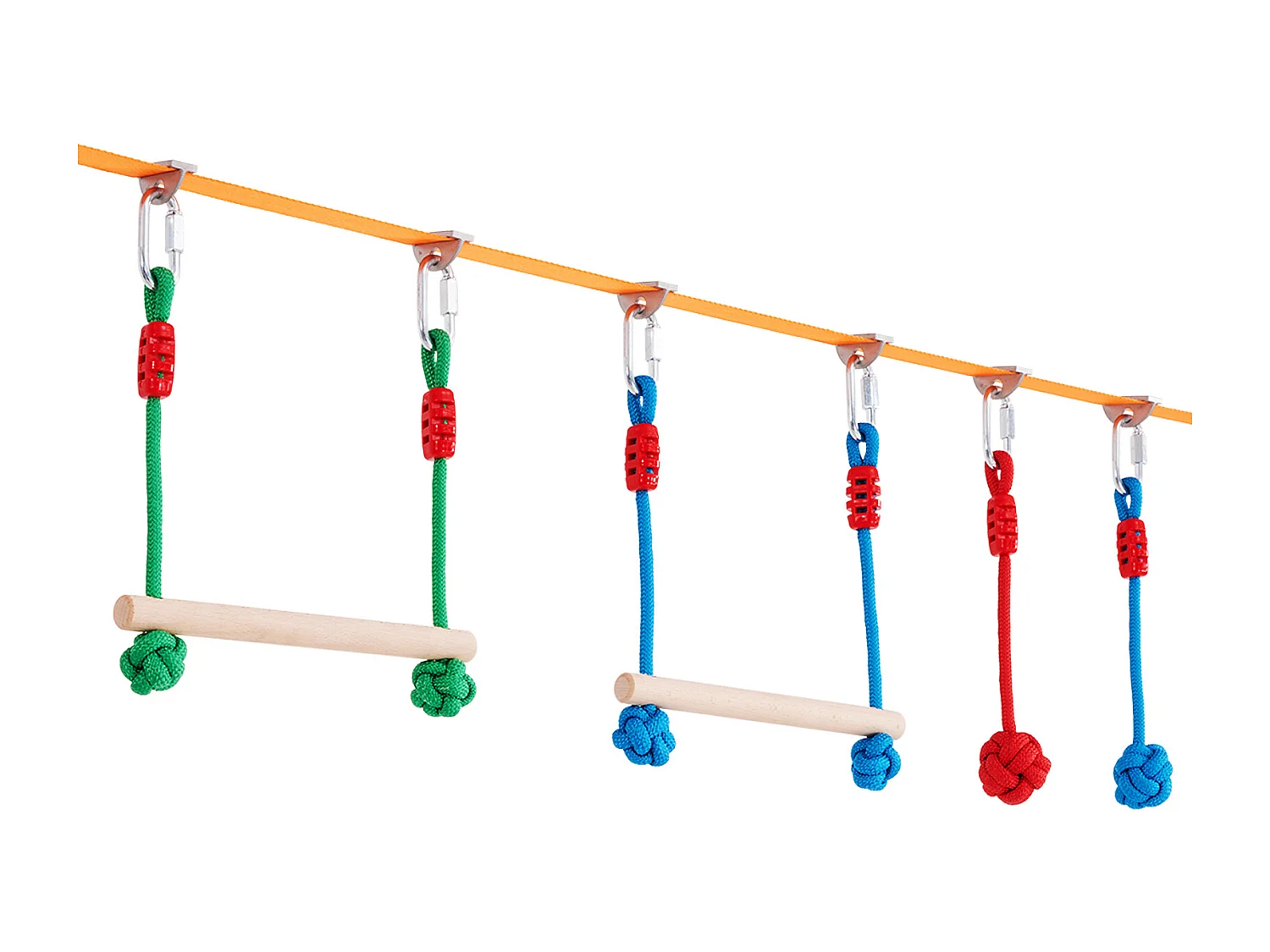 Parcours d’Obstacles  Ninja Warrior SucceBuy, 5 x165 cm pour Enfants, 12 Obstacles, Slackline Extérieur