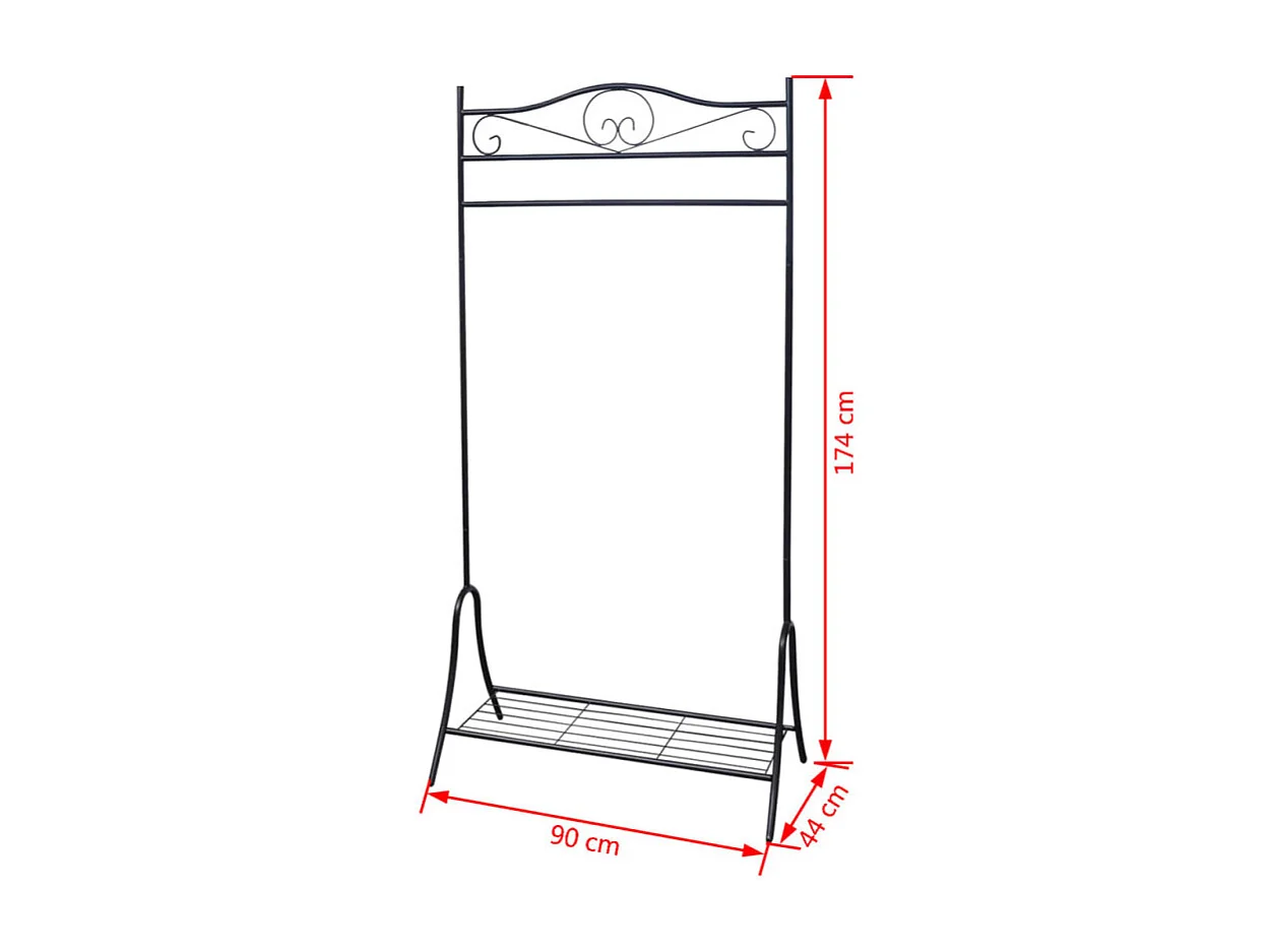 Kleiderständer Schwarz Stahl