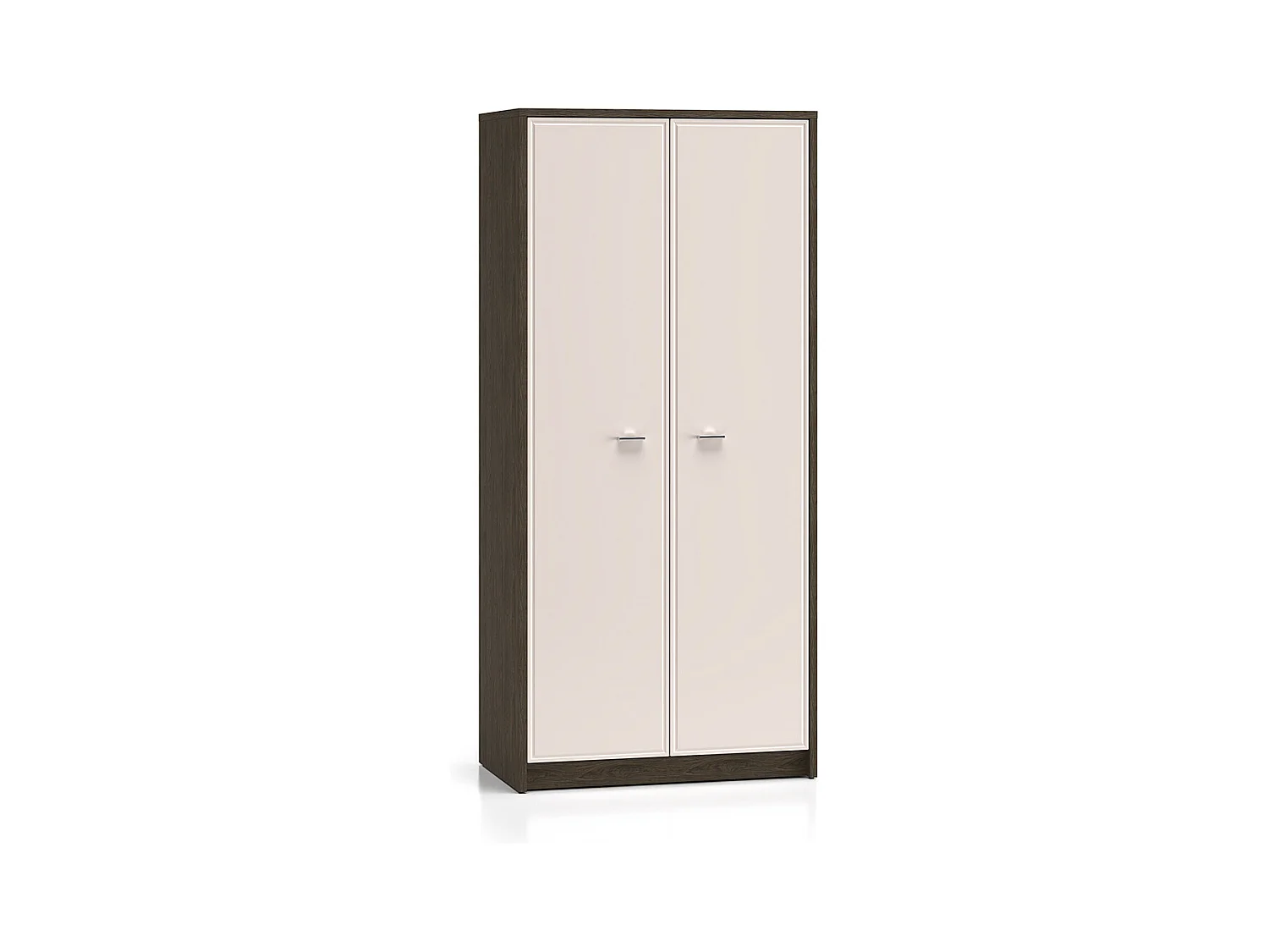 2-türiger Kleiderschrank Kaius Kaschmir und Dunkles Holz