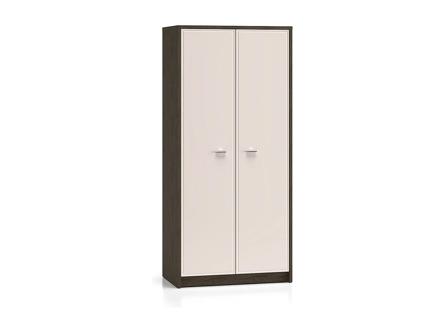 Armoire 2 portes Kaius Cachemire et Bois foncé