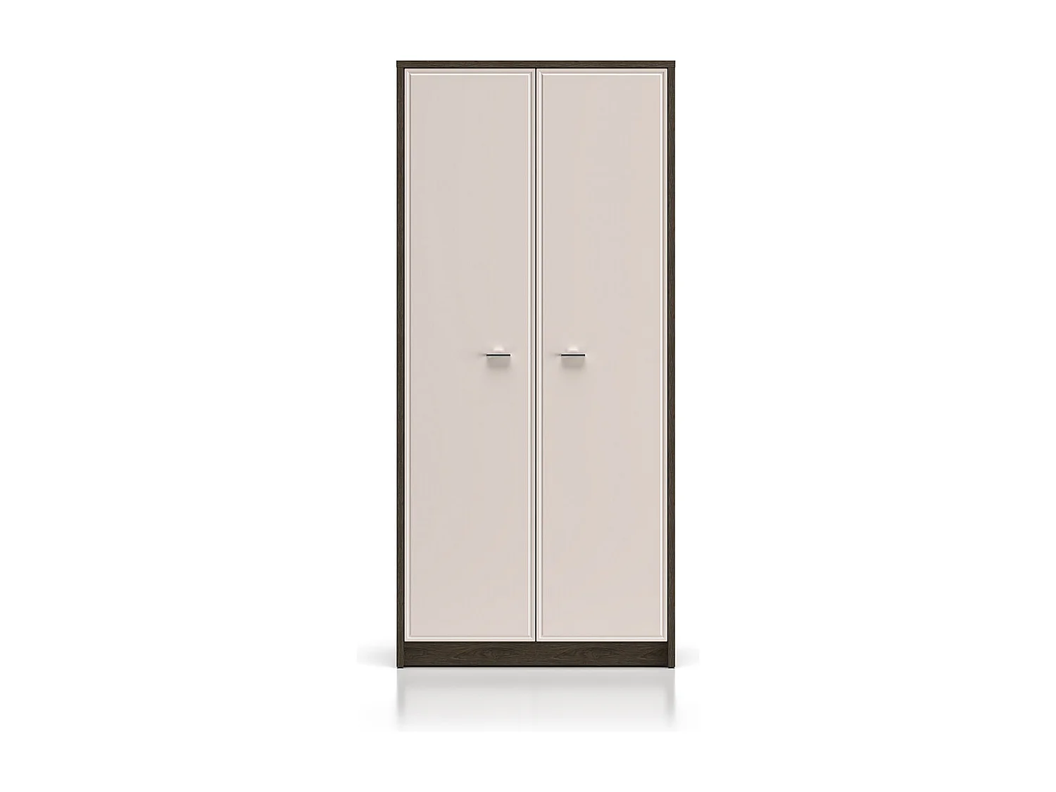 Armoire 2 portes Kaius Cachemire et Bois foncé