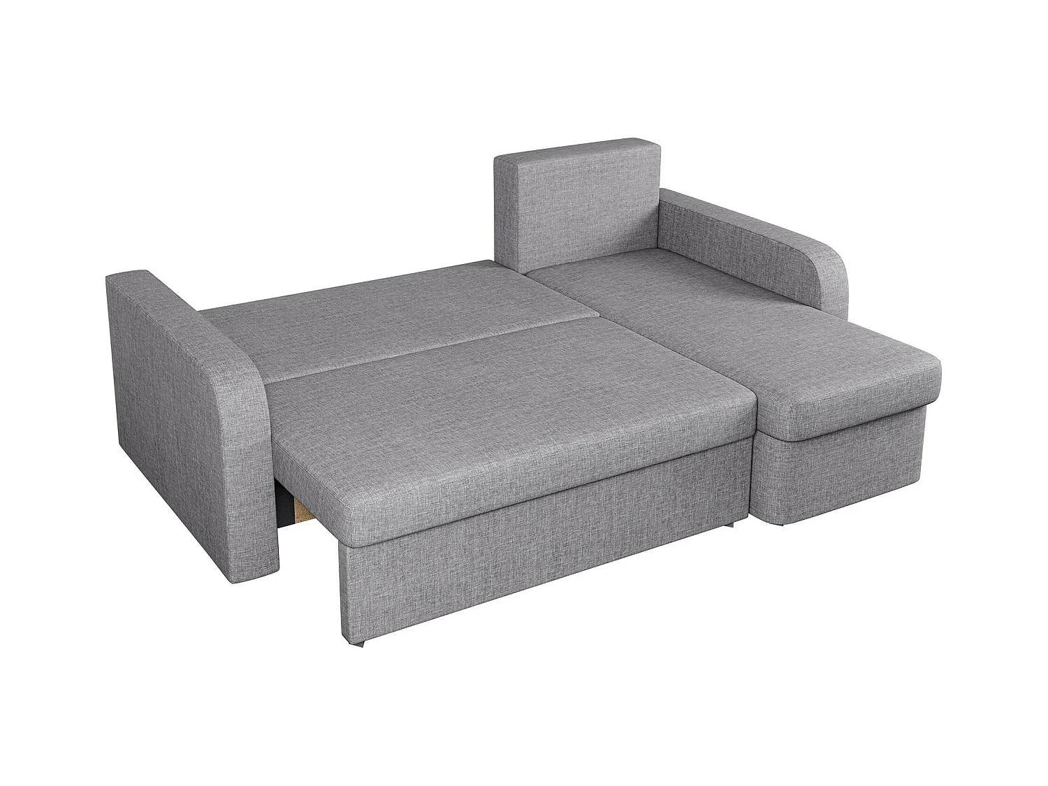 Canapé d'angle Rome 106, Brun clair, Fonction de couchage, Boîte de literie, 210x153x85cm