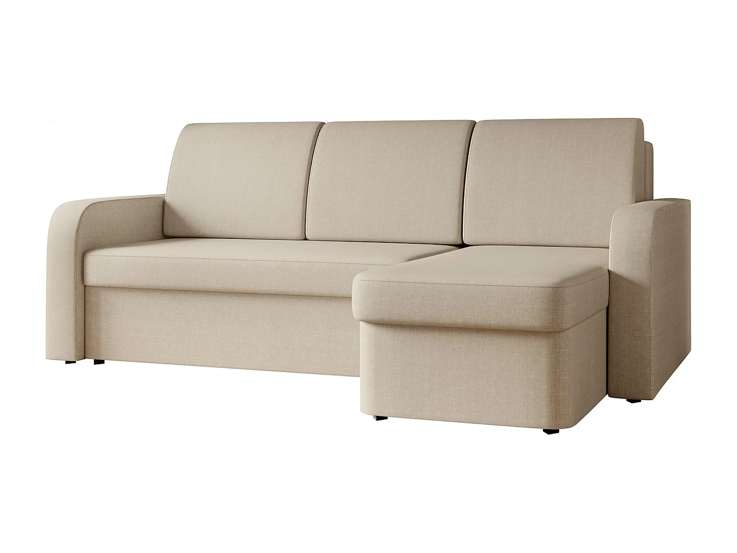 Sofá rinconero Rome 106, De color marrón claro, Función de descanso, Almacenaje, 210x85cm