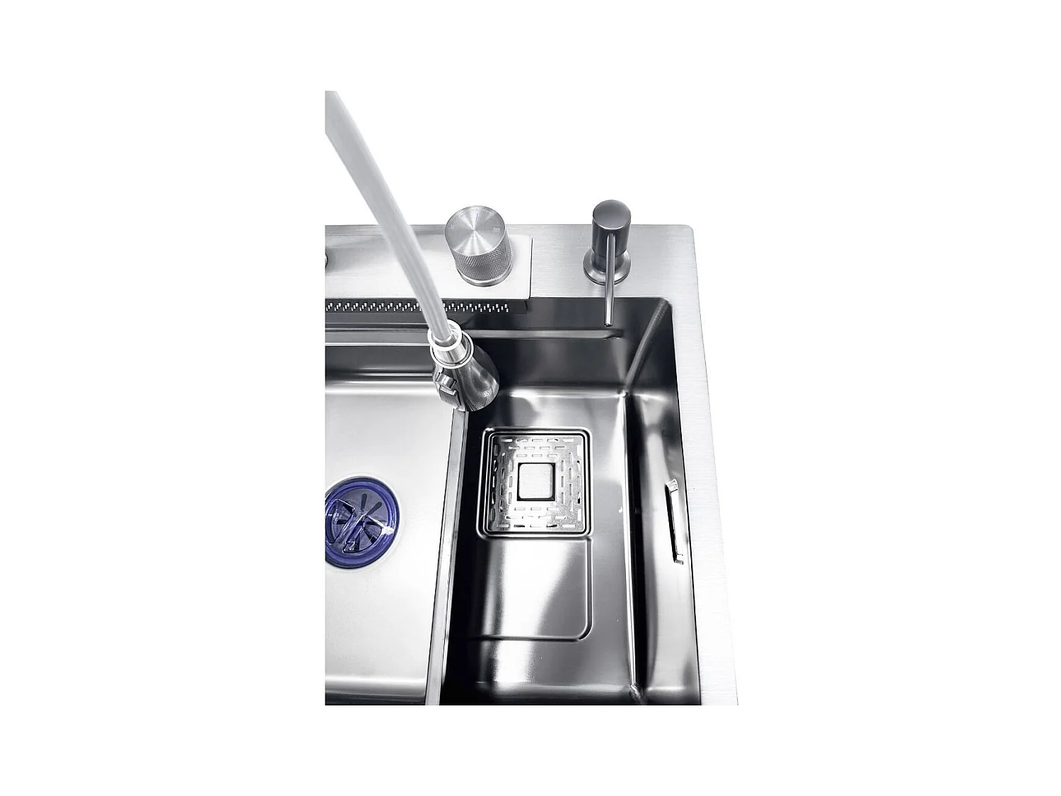 Lavello cucina da incasso una vasca 74x45x20H inox spazzolato SA3541 con accessori