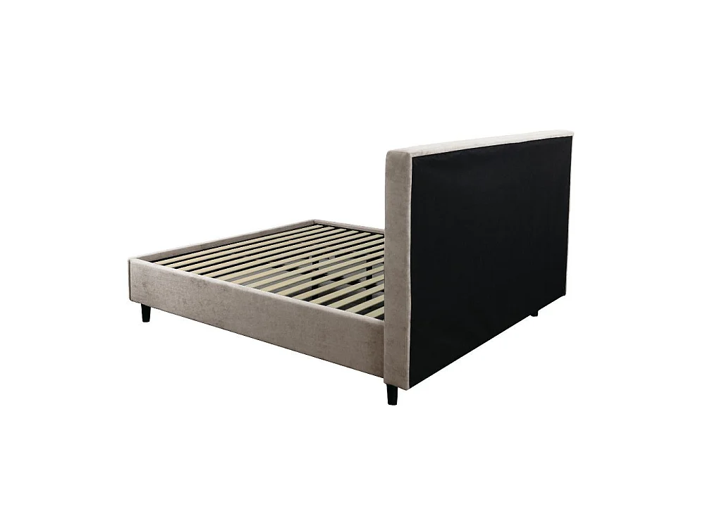 Letto matrimoniale con rete inclusa Snello tessuto colore tortora