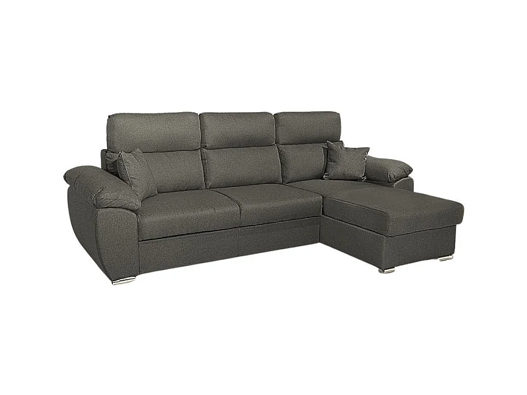 Divano con penisola contenitore grigio ComoII tessuto giulia9713