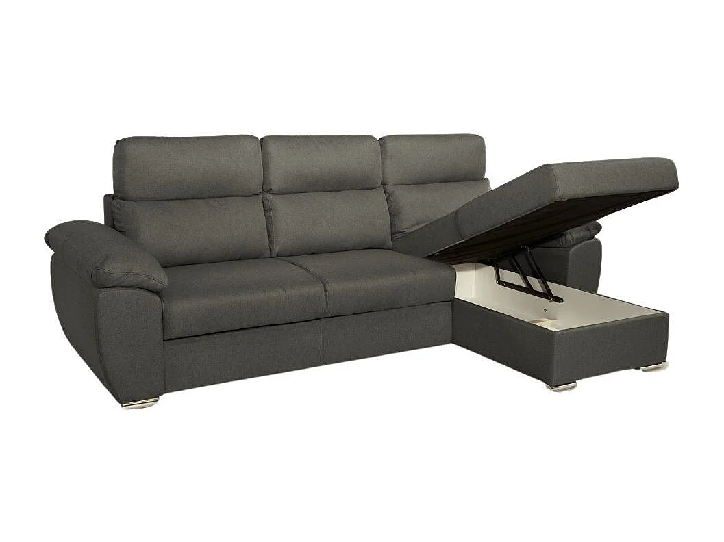 Divano con penisola contenitore grigio ComoII tessuto giulia9713