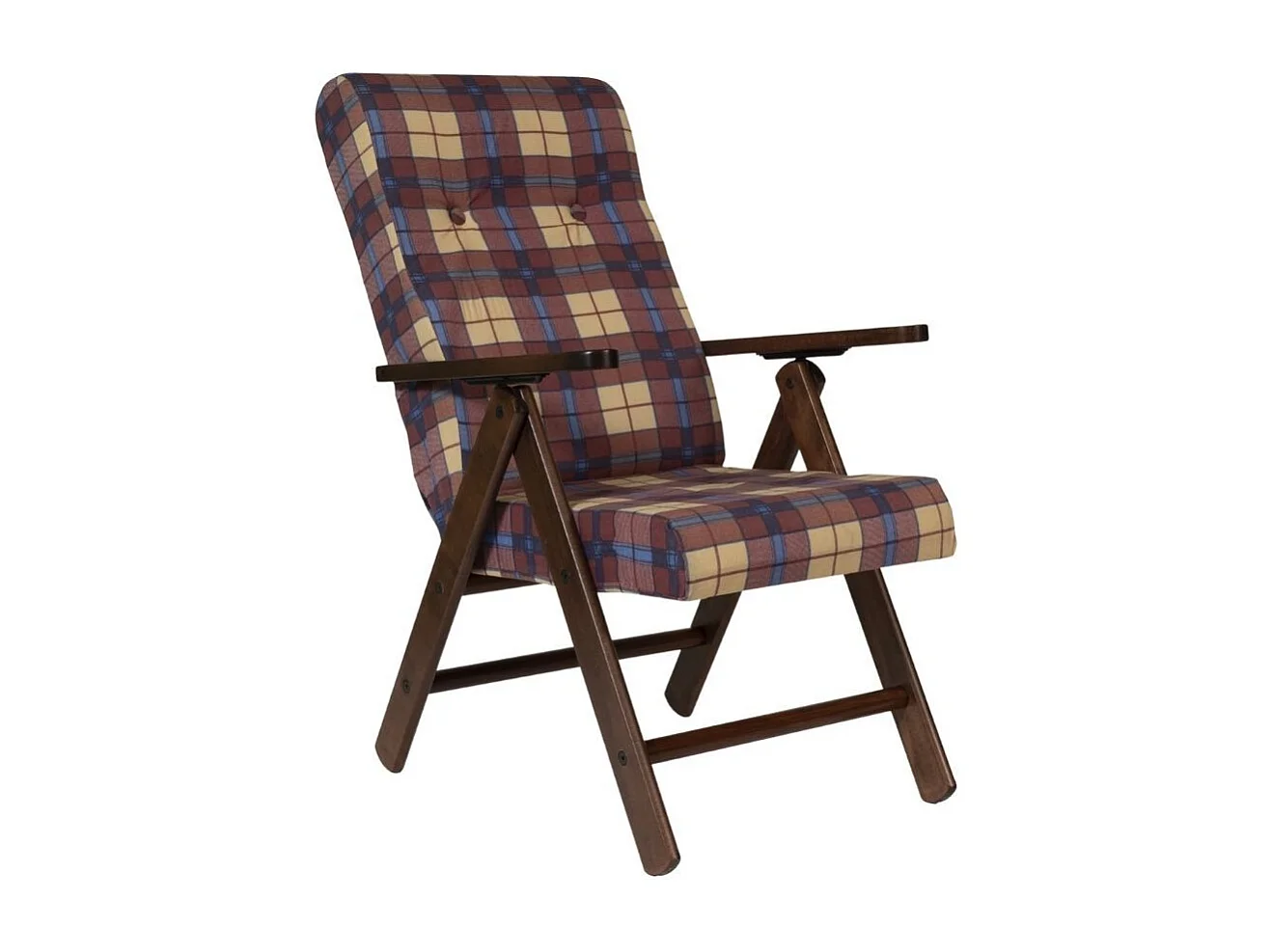 Poltrona regolabile Roma tessuto a scacchi colore bordeaux