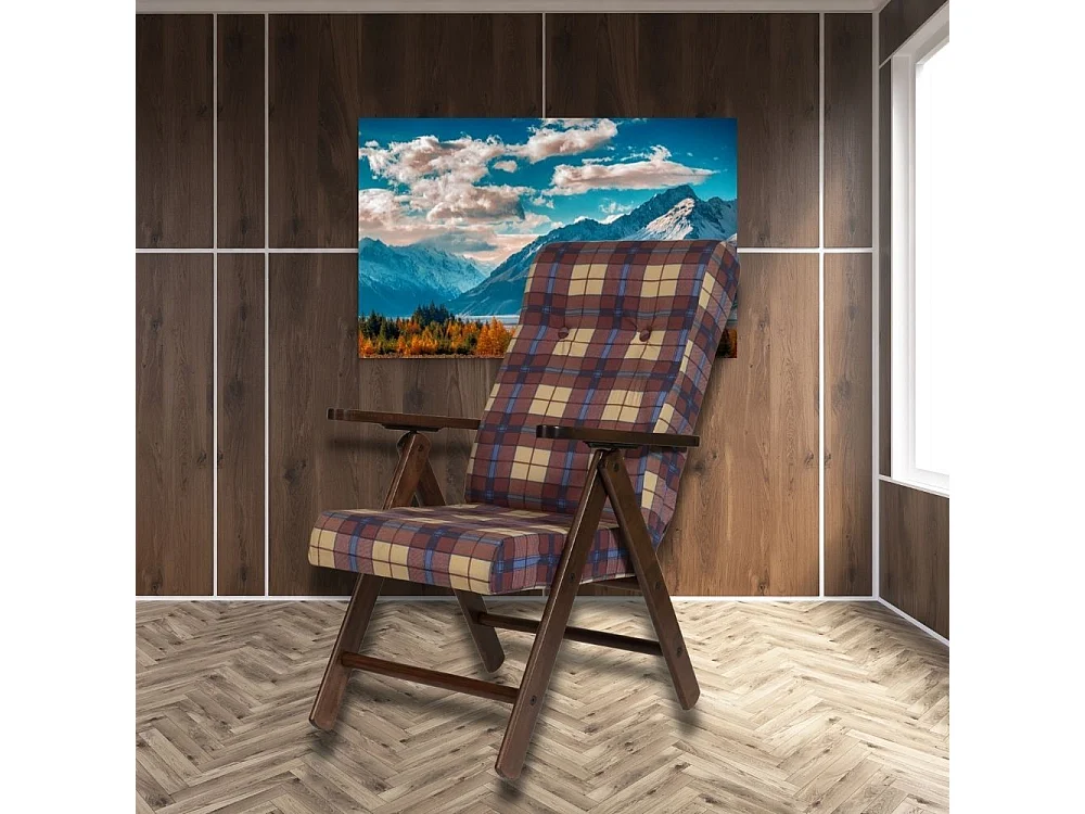 Poltrona regolabile Roma tessuto a scacchi colore bordeaux