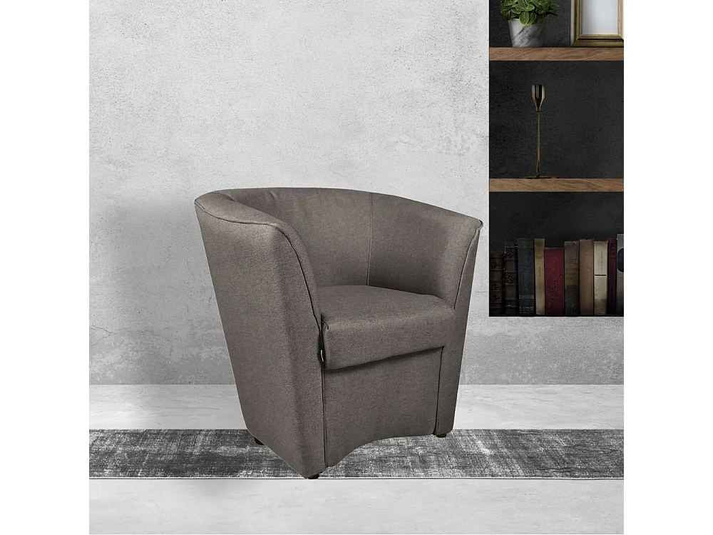 Poltrona a pozzetto tessuto caffè Tago enzo10