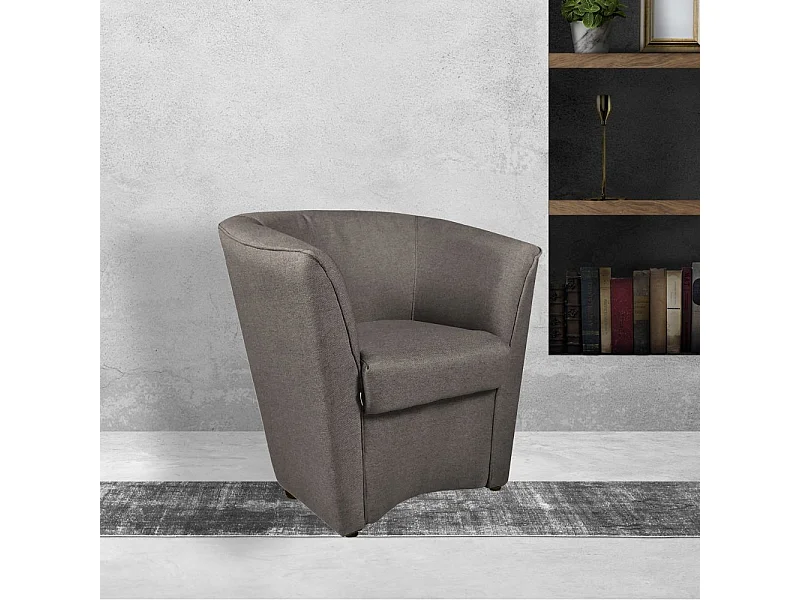 Poltrona a pozzetto tessuto caffè Tago enzo10