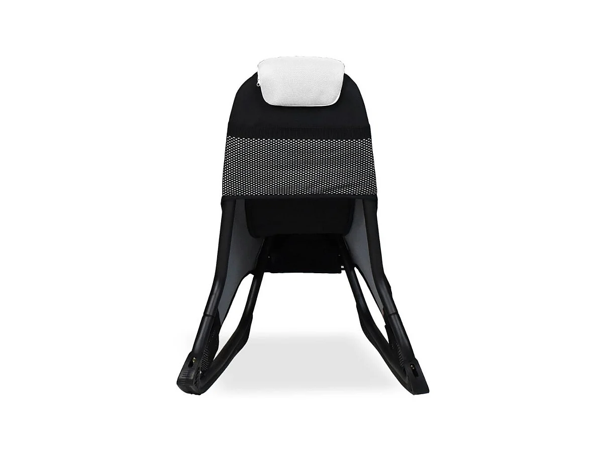 Sedia gaming Rocky in tessuto bicolore con base curva – Nero e bianco