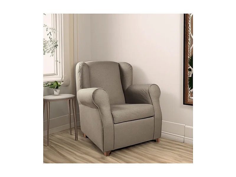 Poltrona Ebro eco nabuk colore tortora