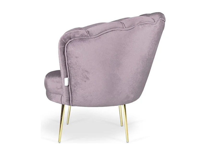 Poltrona a conchiglia Orel in velluto colore glicine