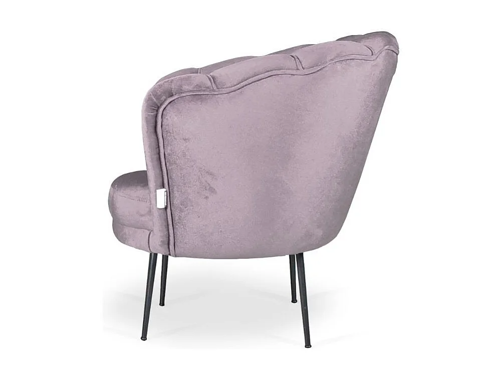 Poltrona a conchiglia Orel in velluto colore glicine