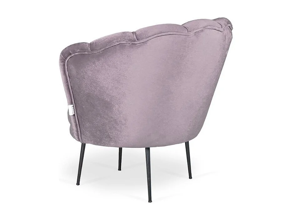 Poltrona a conchiglia Orel in velluto colore glicine