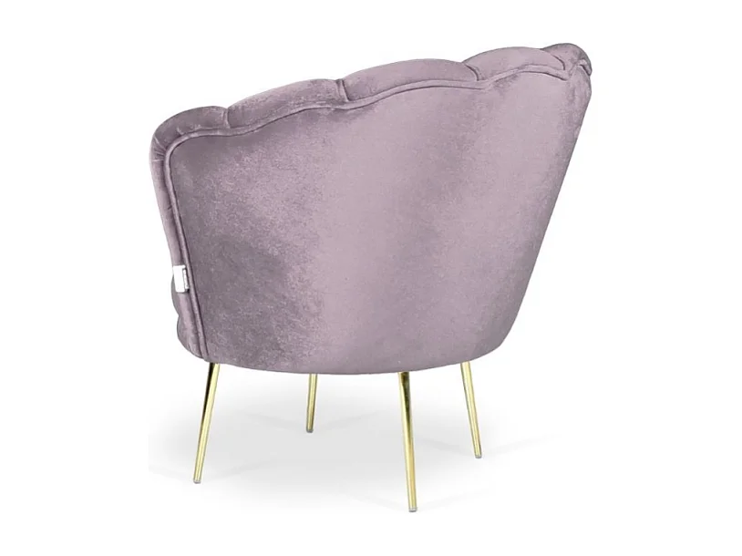 Poltrona a conchiglia Orel in velluto colore glicine