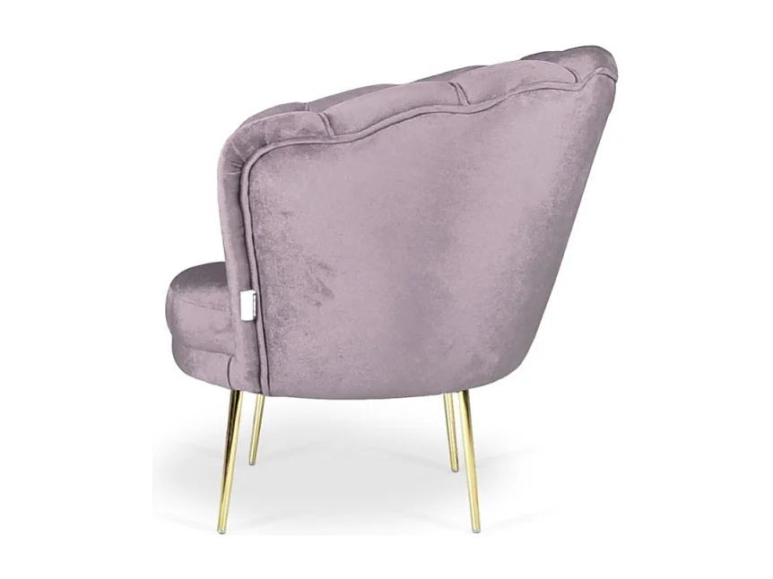 Poltrona a conchiglia Orel in velluto colore glicine