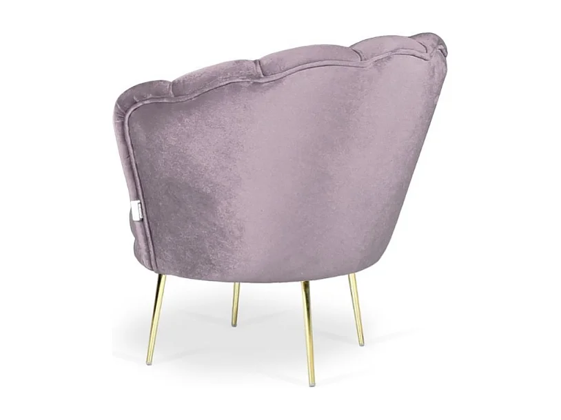 Poltrona a conchiglia Orel in velluto colore glicine