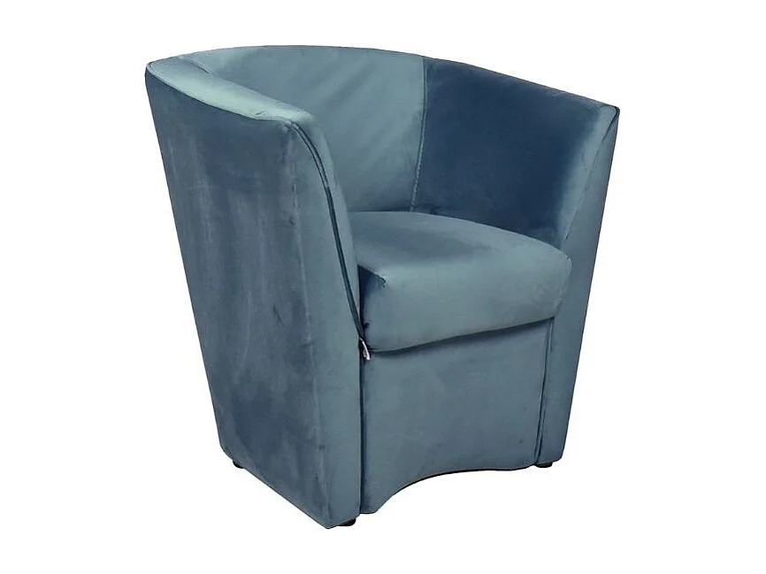 Poltrona a pozzetto vellutino ottanio Tago riviera18