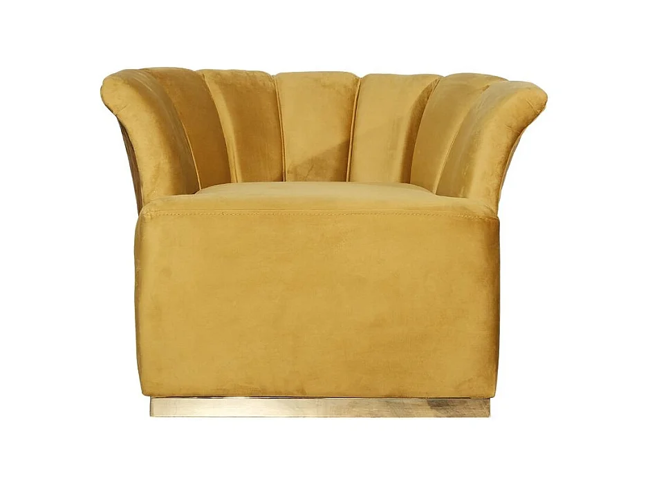 Poltrona Argentario Berger velluto colore mostarda