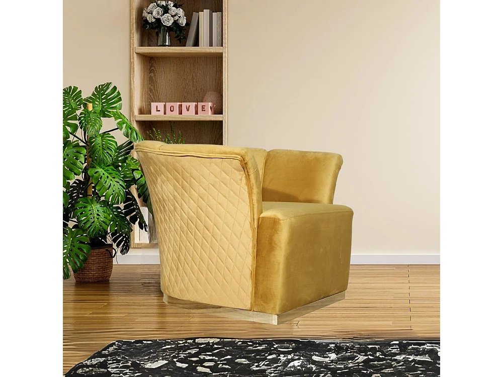 Poltrona Argentario Berger velluto colore mostarda