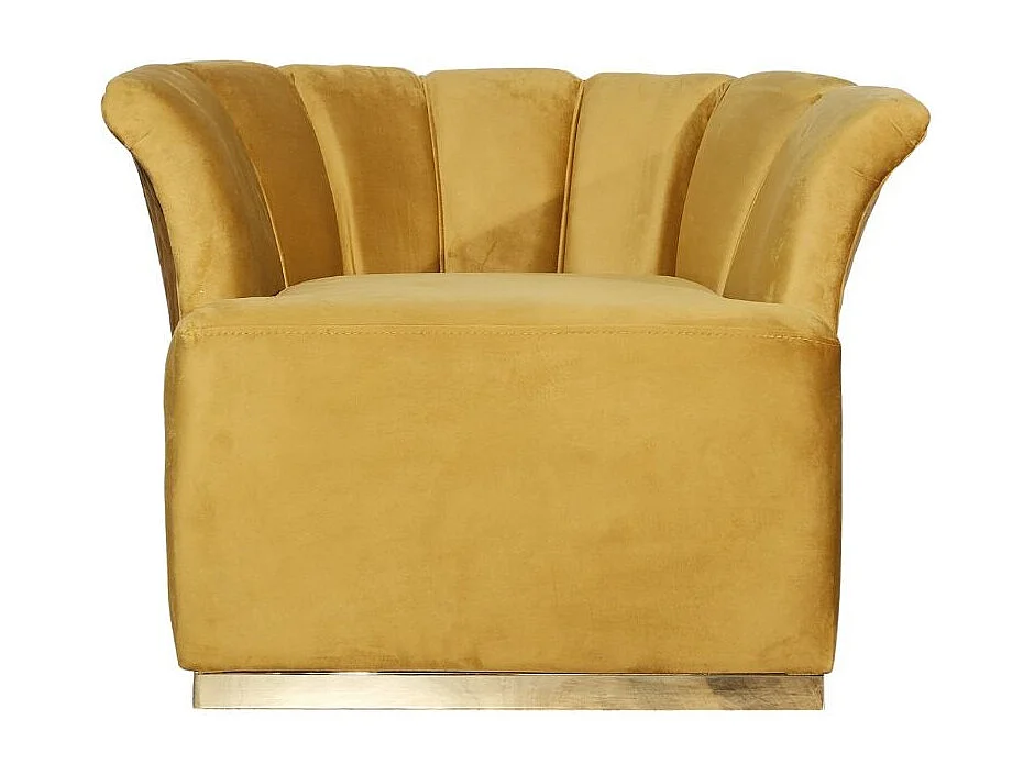 Poltrona Argentario Berger velluto colore mostarda