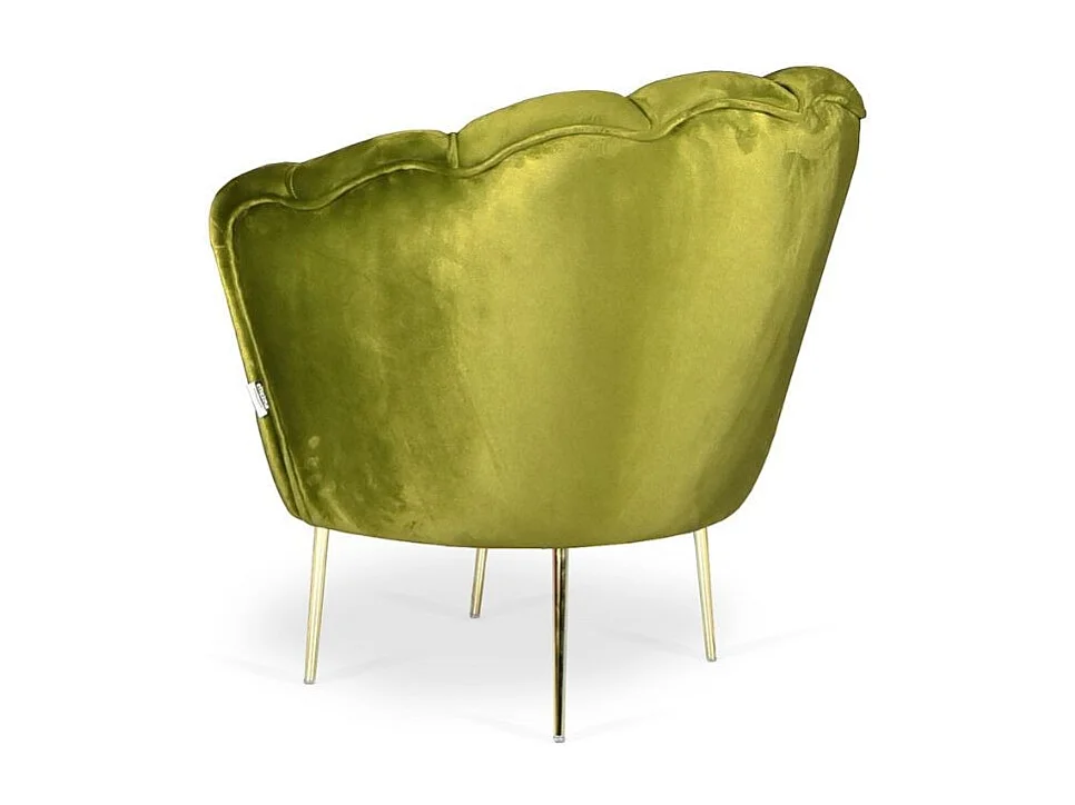 Poltrona a conchiglia Orel in velluto colore verde acido