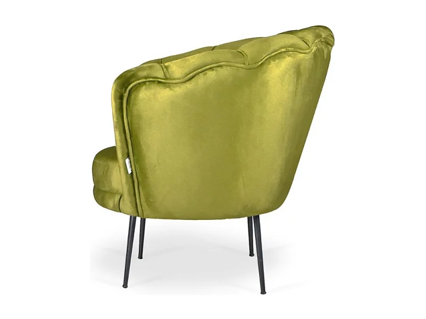 Poltrona a conchiglia Orel in velluto colore verde acido