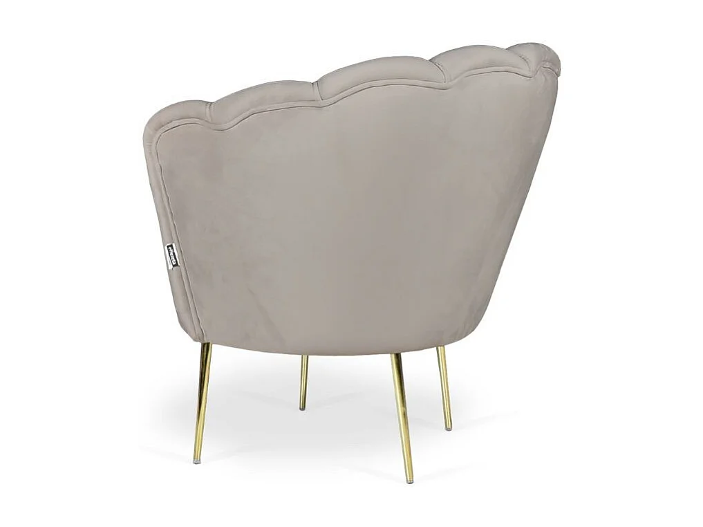 Poltrona a conchiglia Orel in velluto colore tortora