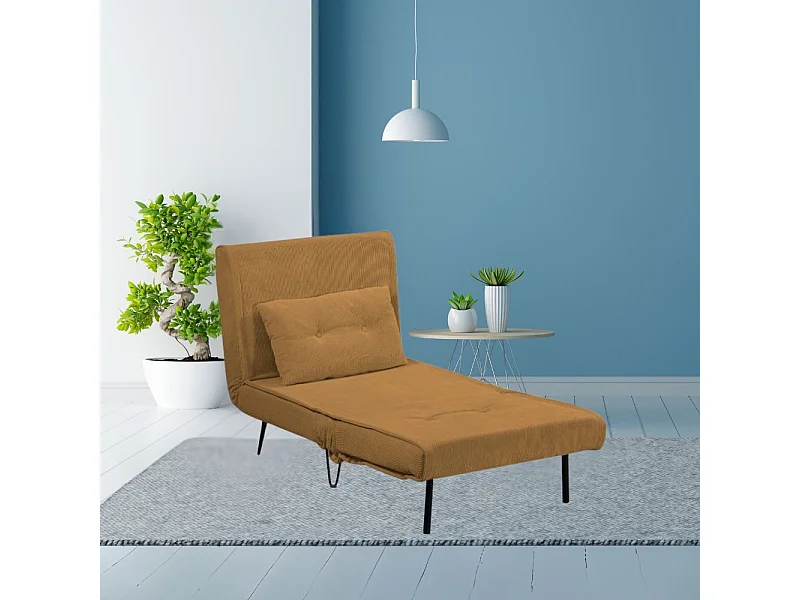 Poltrona letto Quarzo senza braccioli colore mostarda