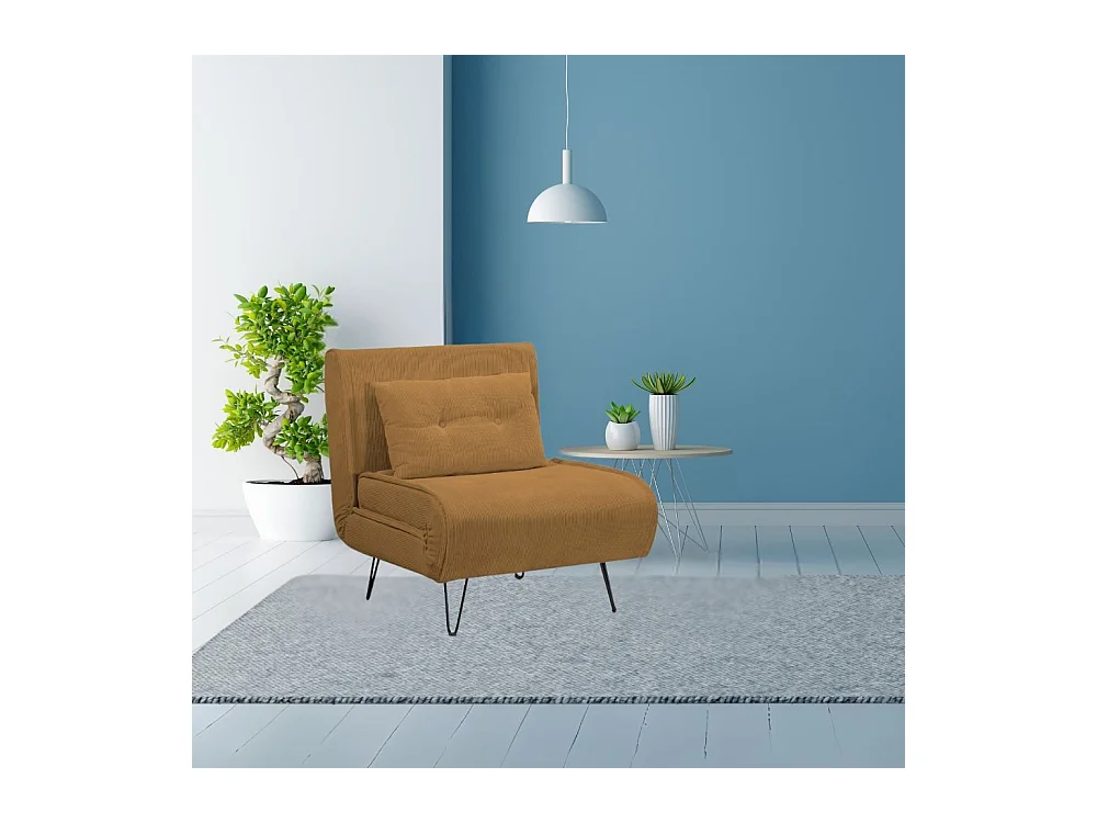 Poltrona letto Quarzo senza braccioli colore mostarda