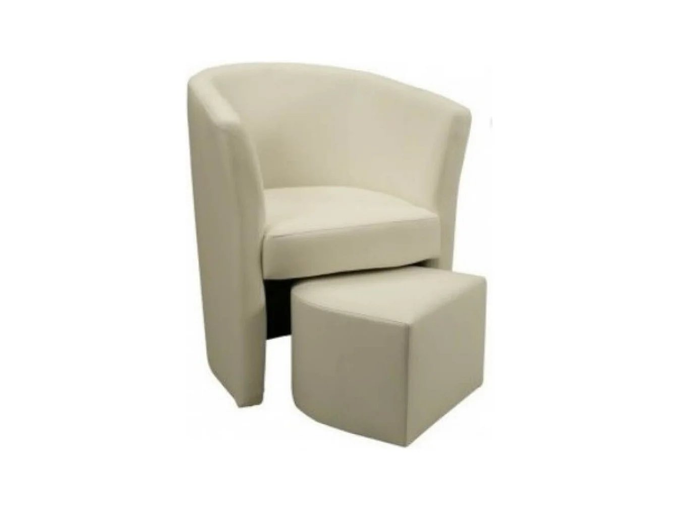 Poltrona Pegasus con pouf estraibile colore avorio