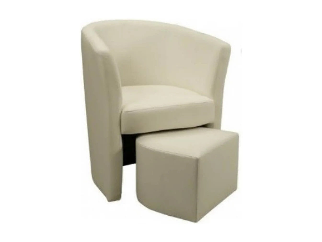 Poltrona Pegasus con pouf estraibile colore avorio