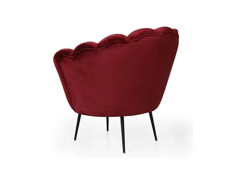 Poltrona a conchiglia Orel in velluto colore rosso