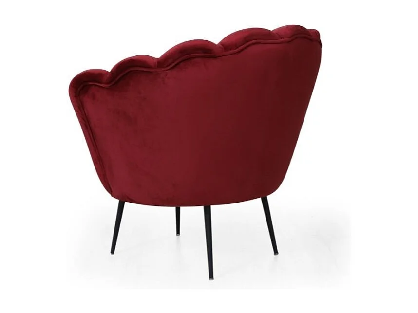 Poltrona a conchiglia Orel in velluto colore rosso
