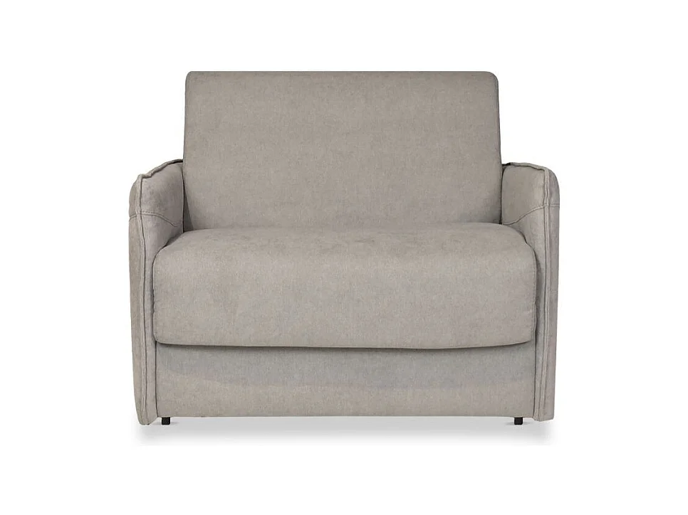 Poltrona letto Piri tortora con rete elettrosaldata e materasso – Il comfort che si apre al bisogno