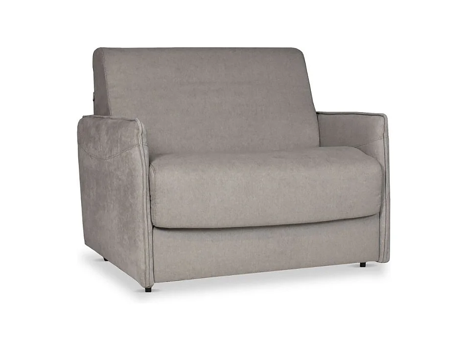 Poltrona letto Piri tortora con rete elettrosaldata e materasso – Il comfort che si apre al bisogno