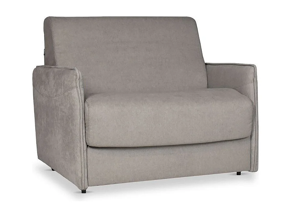 Poltrona letto Piri tortora con rete elettrosaldata e materasso – Il comfort che si apre al bisogno