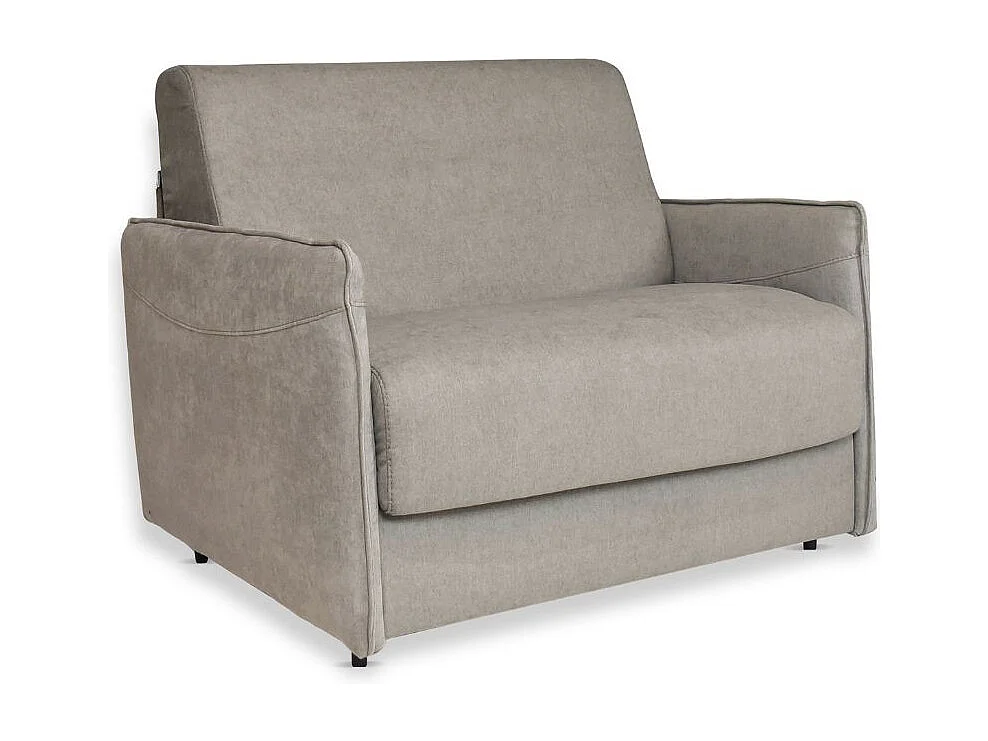 Poltrona letto Piri tortora con rete elettrosaldata e materasso – Il comfort che si apre al bisogno