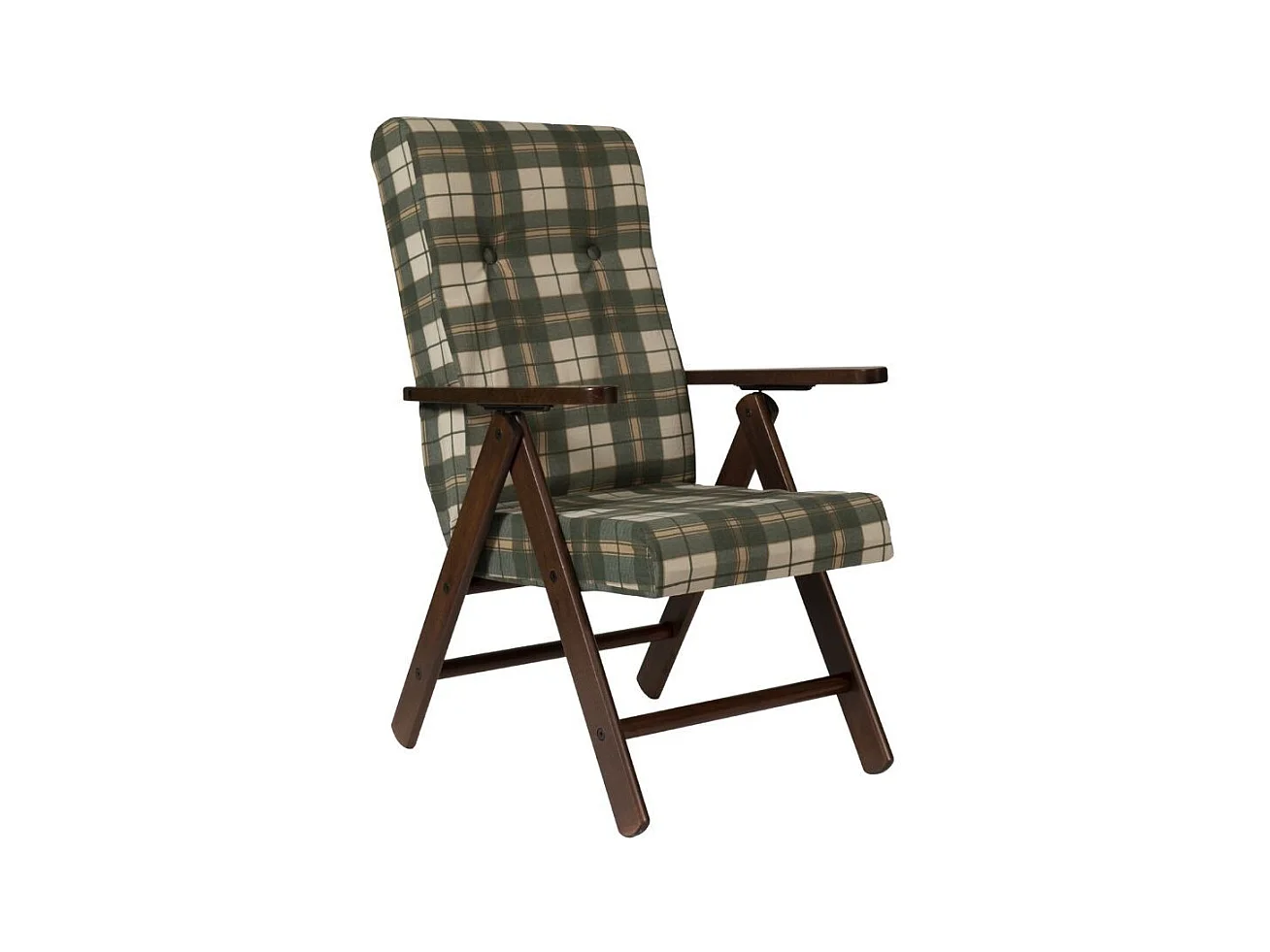 Poltrona regolabile Roma tessuto a scacchi colore verde