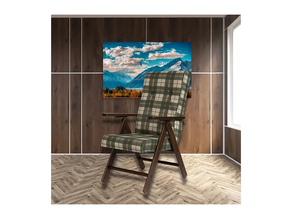 Poltrona regolabile Roma tessuto a scacchi colore verde