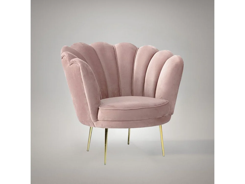 Poltrona a conchiglia Orel in tessuto colore rosa