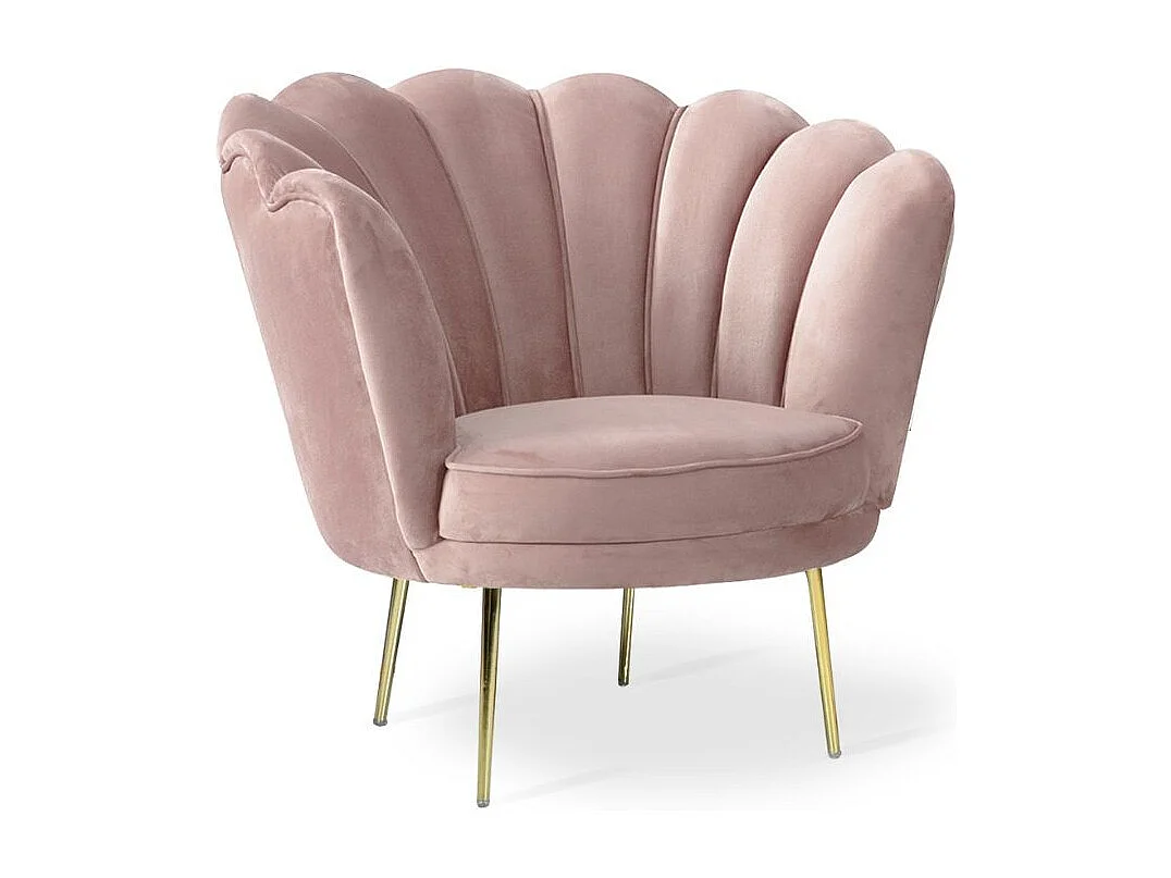 Poltrona a conchiglia Orel in tessuto colore rosa