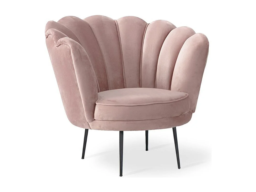 Poltrona a conchiglia Orel in tessuto colore rosa