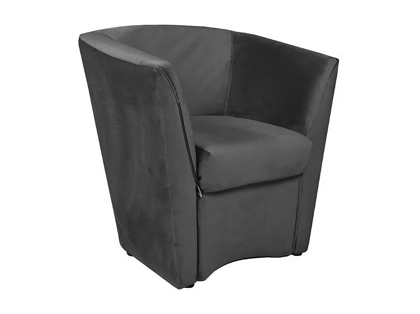 Poltrona a pozzetto vellutino grigio scuro Tago riviera21