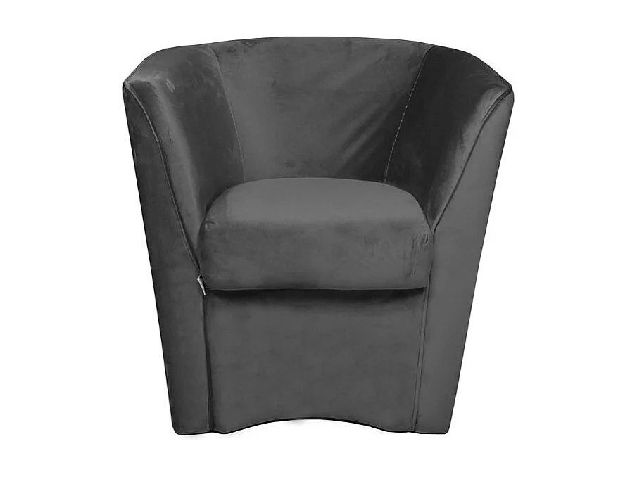 Poltrona a pozzetto vellutino grigio scuro Tago riviera21